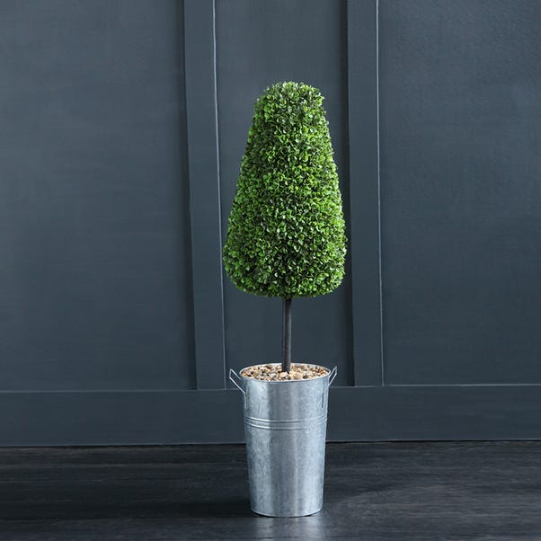 Artificial Conical Boxwood Topiary in Metal Plant Pot image 1 of 1