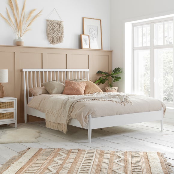 Oak spindle store bed frame