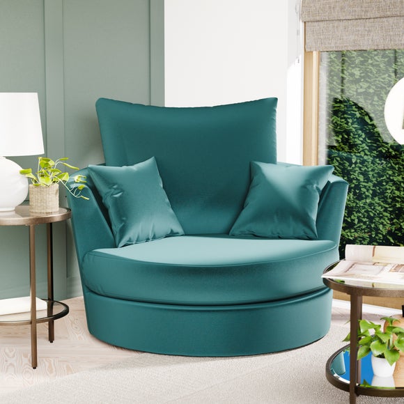 Blake Opulent Velvet Swivel Chair Dunelm