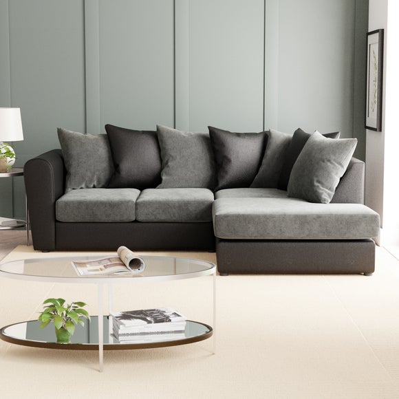 Soft leather corner deals sofa