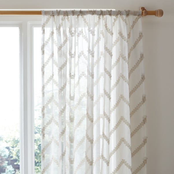 Tufted Chevron Natural Voile Panel image 1 of 4