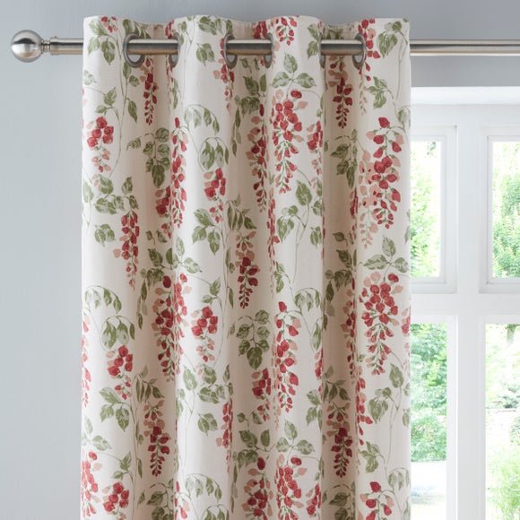 Red and on sale white curtains