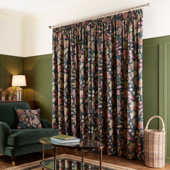 Newark Pencil Pleat Curtains Green Dunelm