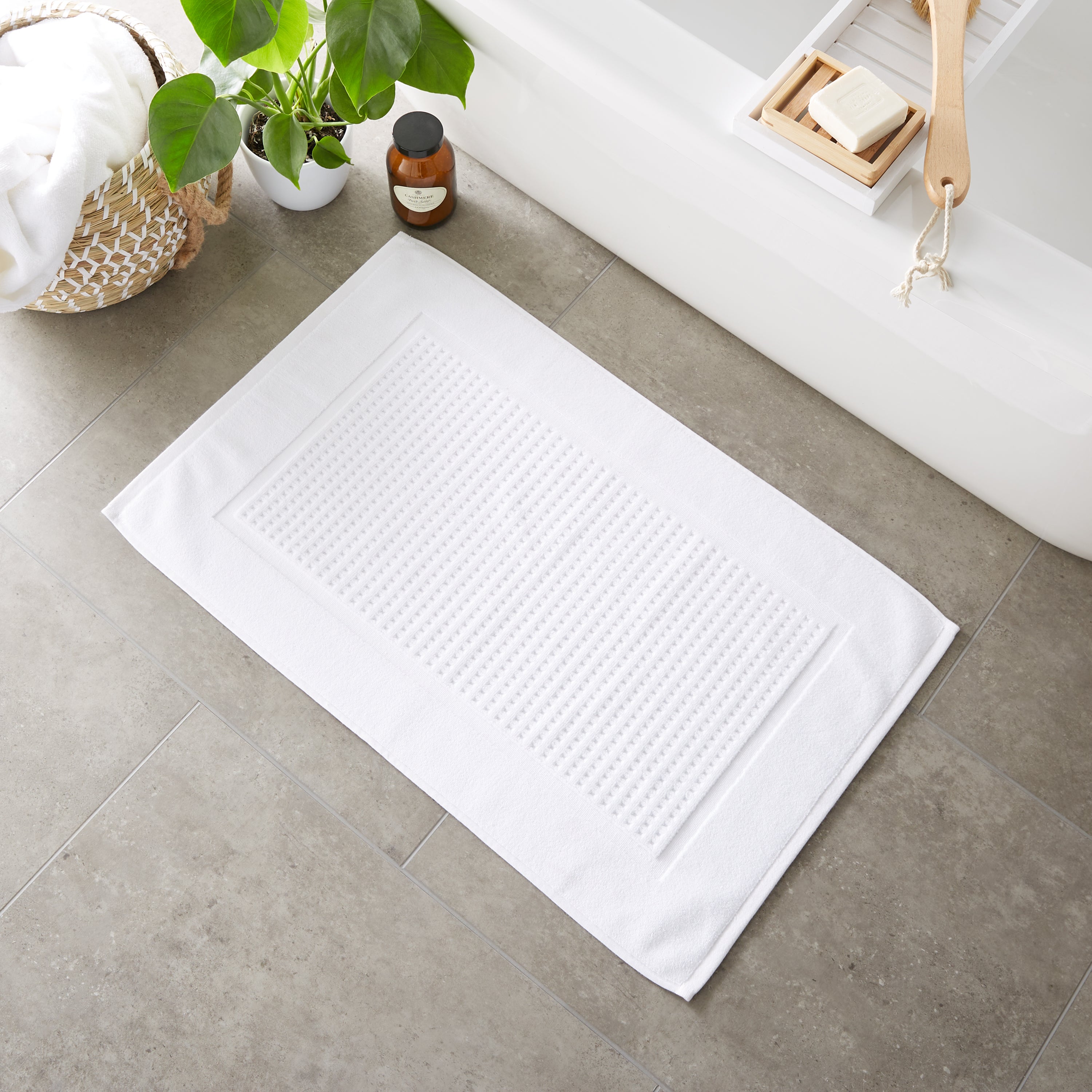 Waffle Bath Mat White