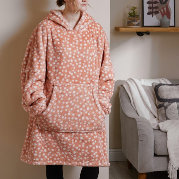 Dotty Pink Oversized Hoodie image 1 of 4