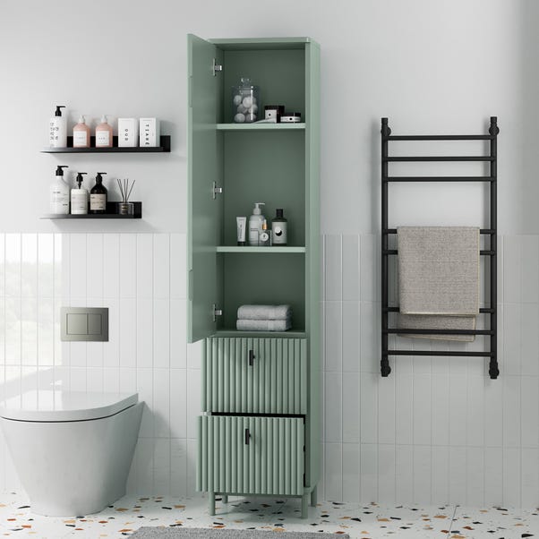 Elsie Tall Mirrored Bathroom Cabinet | Dunelm
