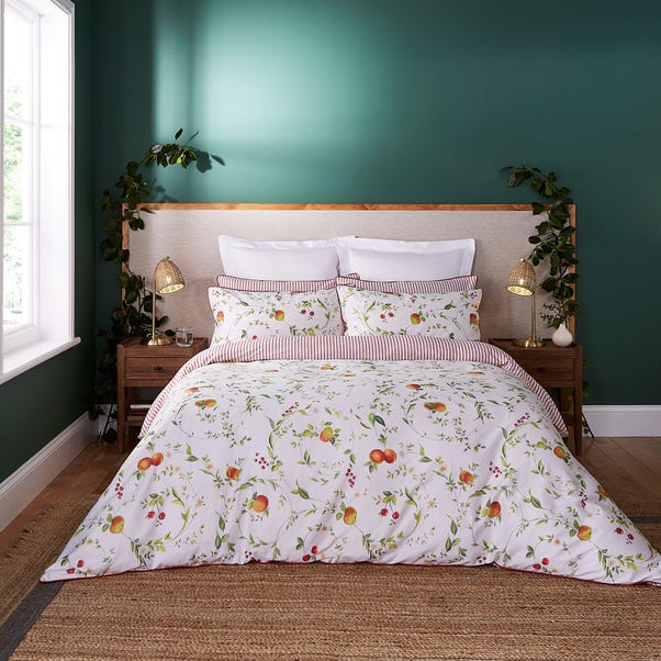 Dorma Fruit Orchard Red Cotton Duvet Cover and Pillowcase Set image 1 of 5