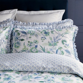 Dorma Bampton Blue Frilled Pillowcase Pair