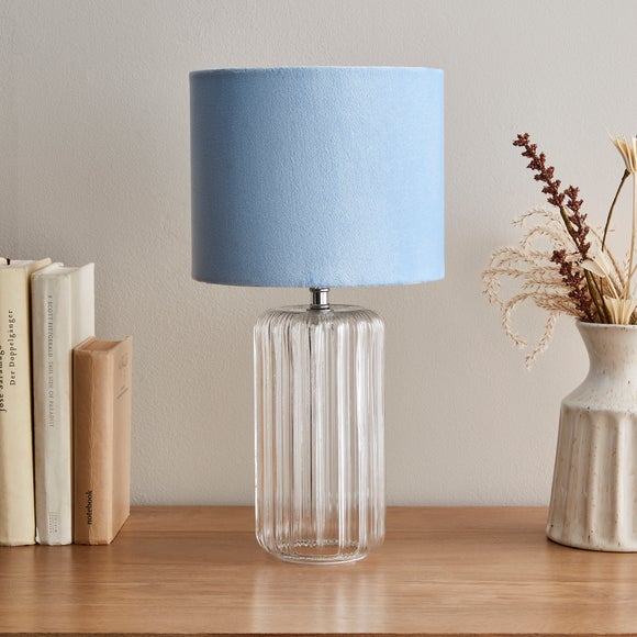Christine Ribbed Glass Table Lamp Dunelm