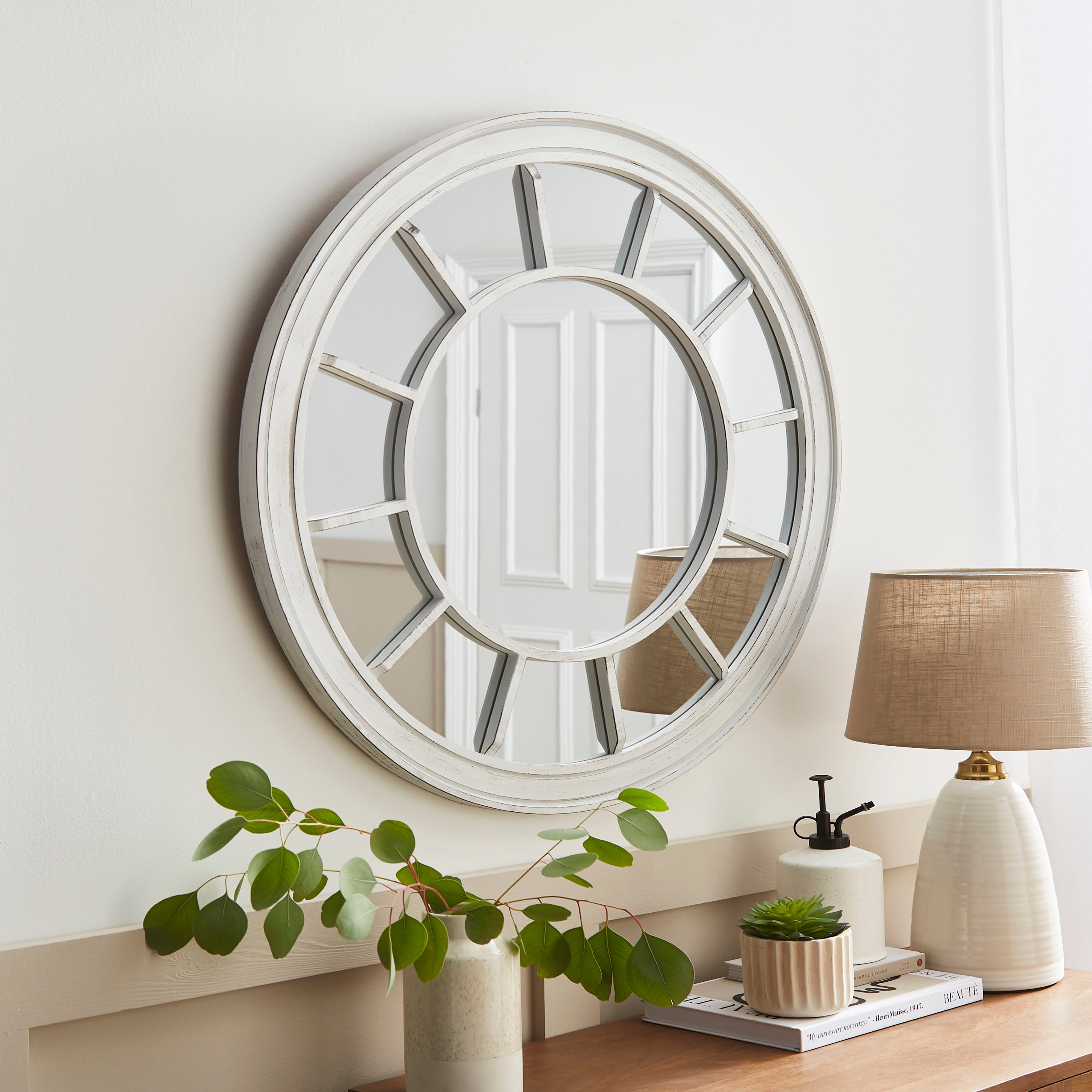 Country Window Round Wall Mirror