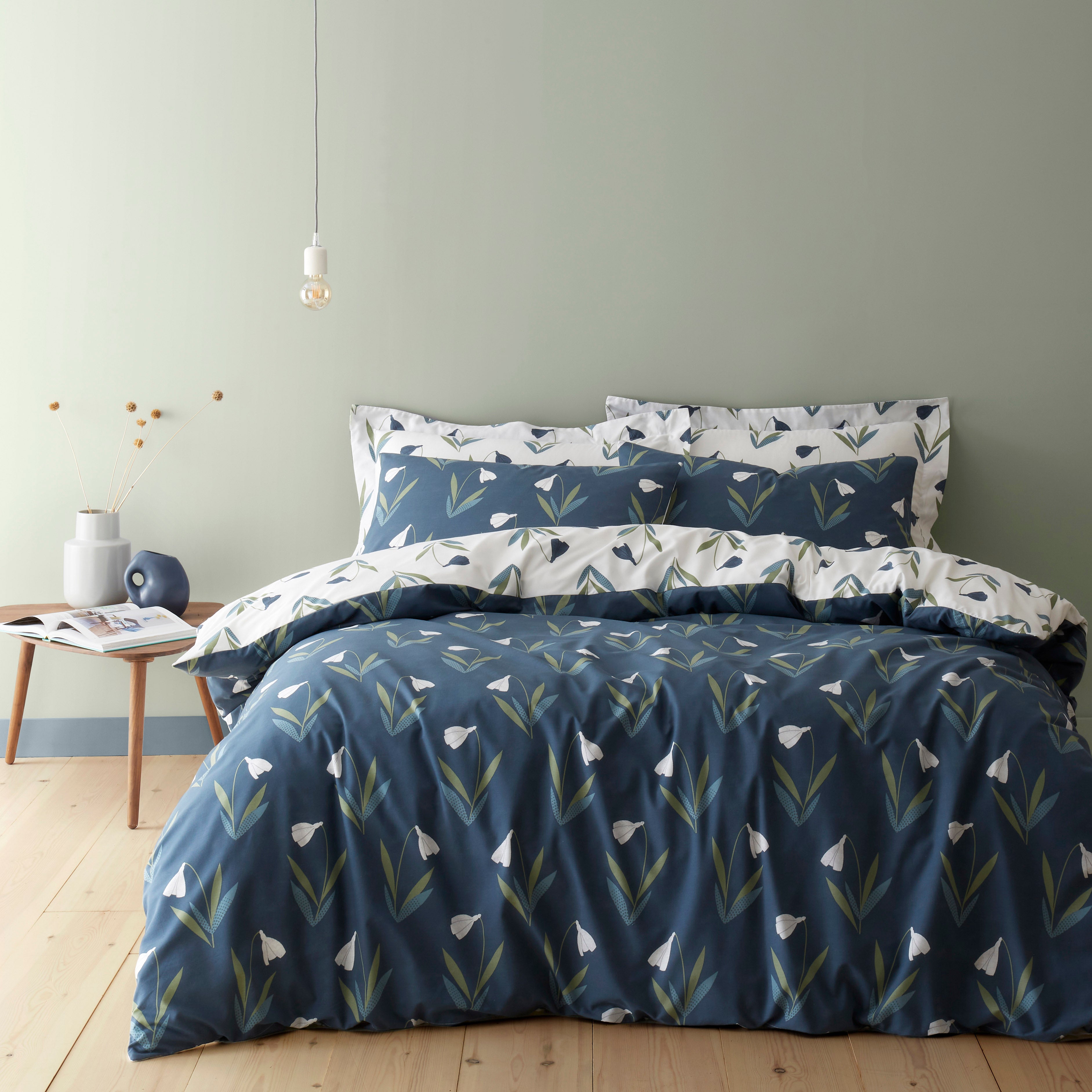 Frida Navy Duvet Cover Pillowcase Set Navy Blue