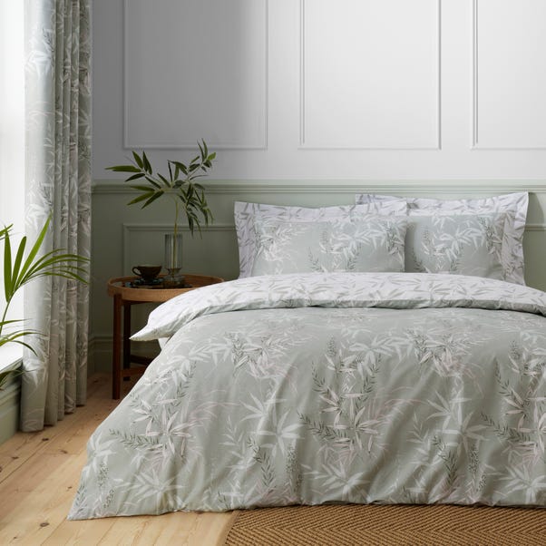 Sophia Sage Shadow Bamboo Duvet Cover and Pillowcase Set image 1 of 5