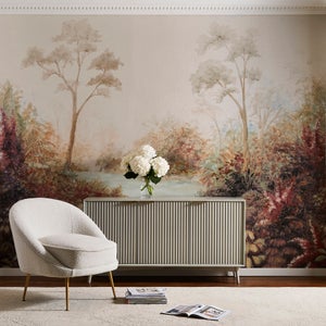 Cranberry And Laine Tranquil Floral Wall Mural