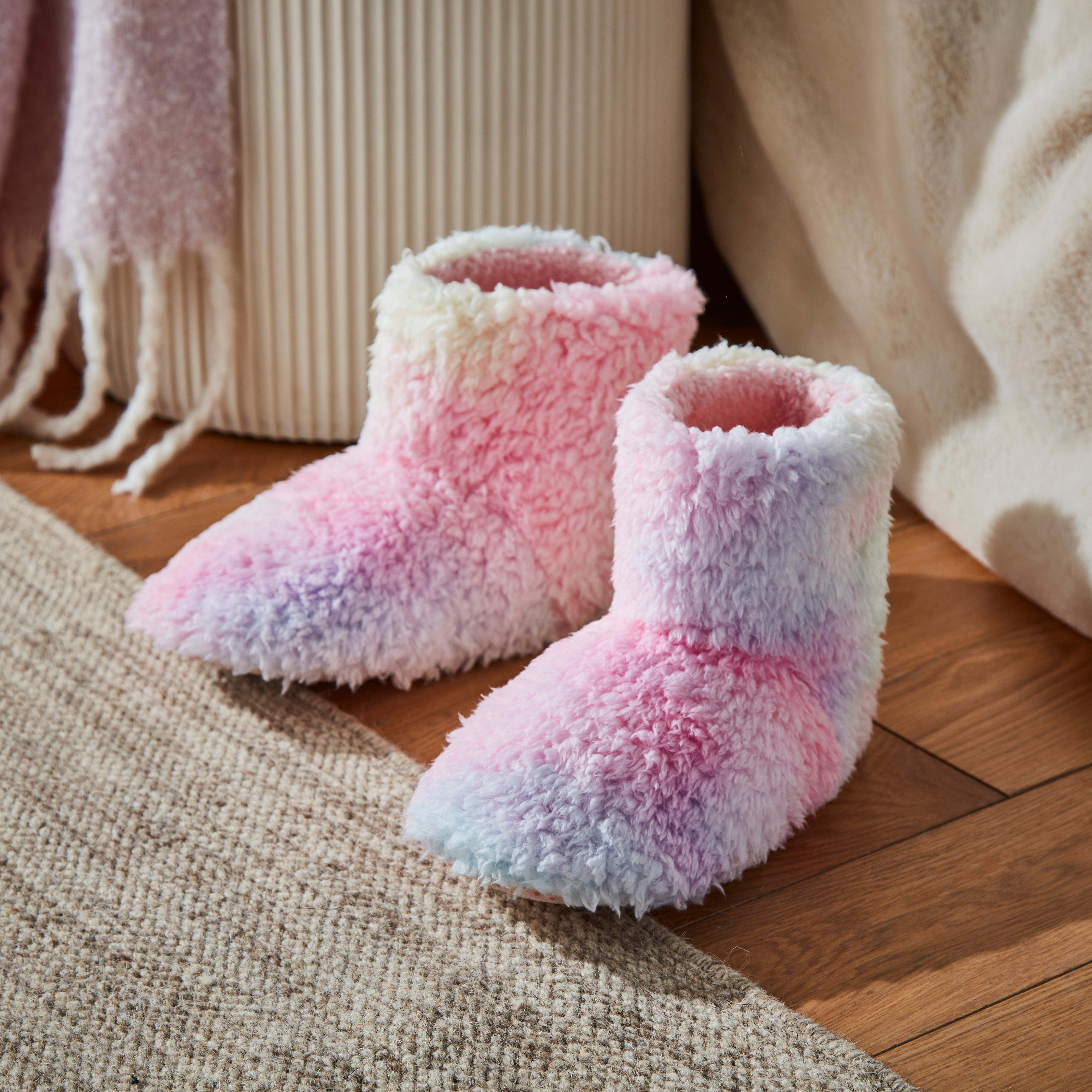 rainbow slipper boots