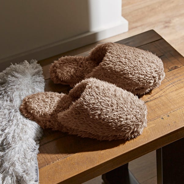 Teddy Bear Taupe Slippers image 1 of 5