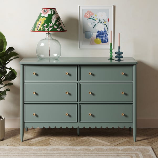 Remi Wide 6 Drawer Chest, Lilypad Green image 1 of 6