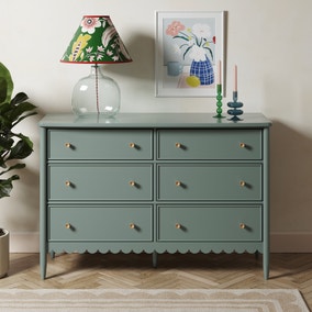 Remi Wide 6 Drawer Chest, Lilypad Green