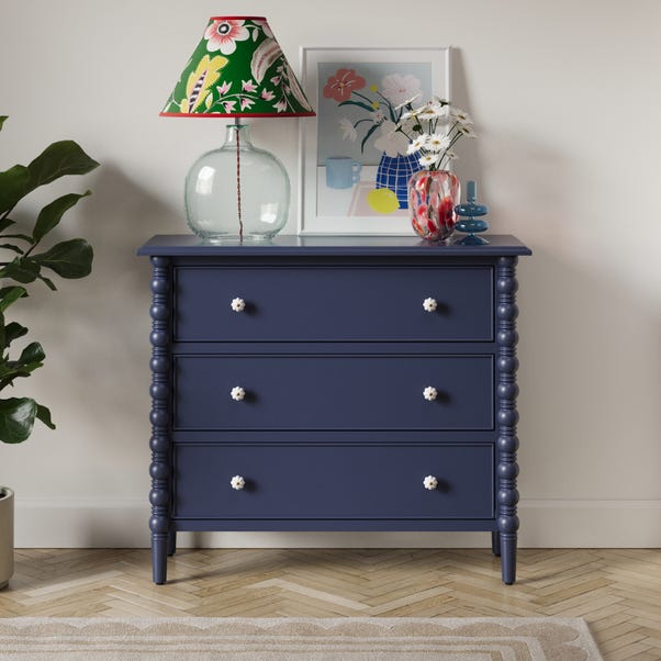Pippin 3 Drawer Chest, Navy image 1 of 7