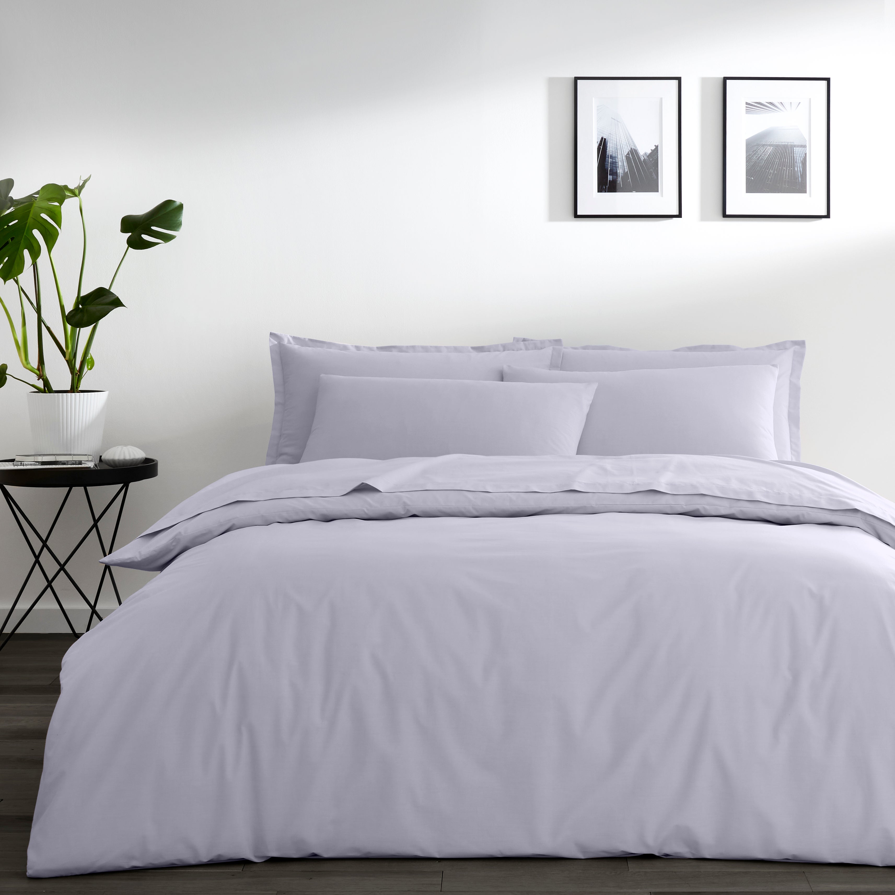 Pure Cotton Lavender Plain Dye Duvet Cover Lavender