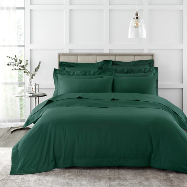 Hotel 230 Thread Count Cotton Sateen Duvet Cover Green image 1 of 2