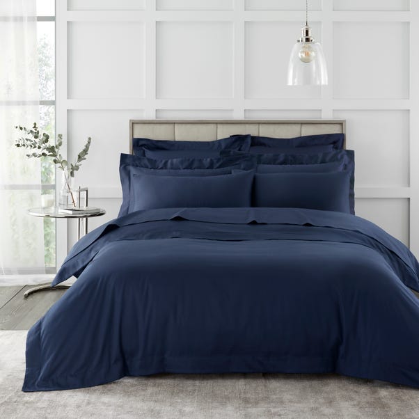 Hotel 230 Thread Count Cotton Sateen Duvet Cover Navy image 1 of 2