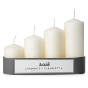 Set of 4 Graduated Pillar Candles