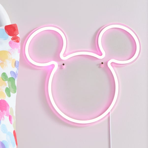 Mickey Mouse Neon Pink Wall Light image 1 of 5