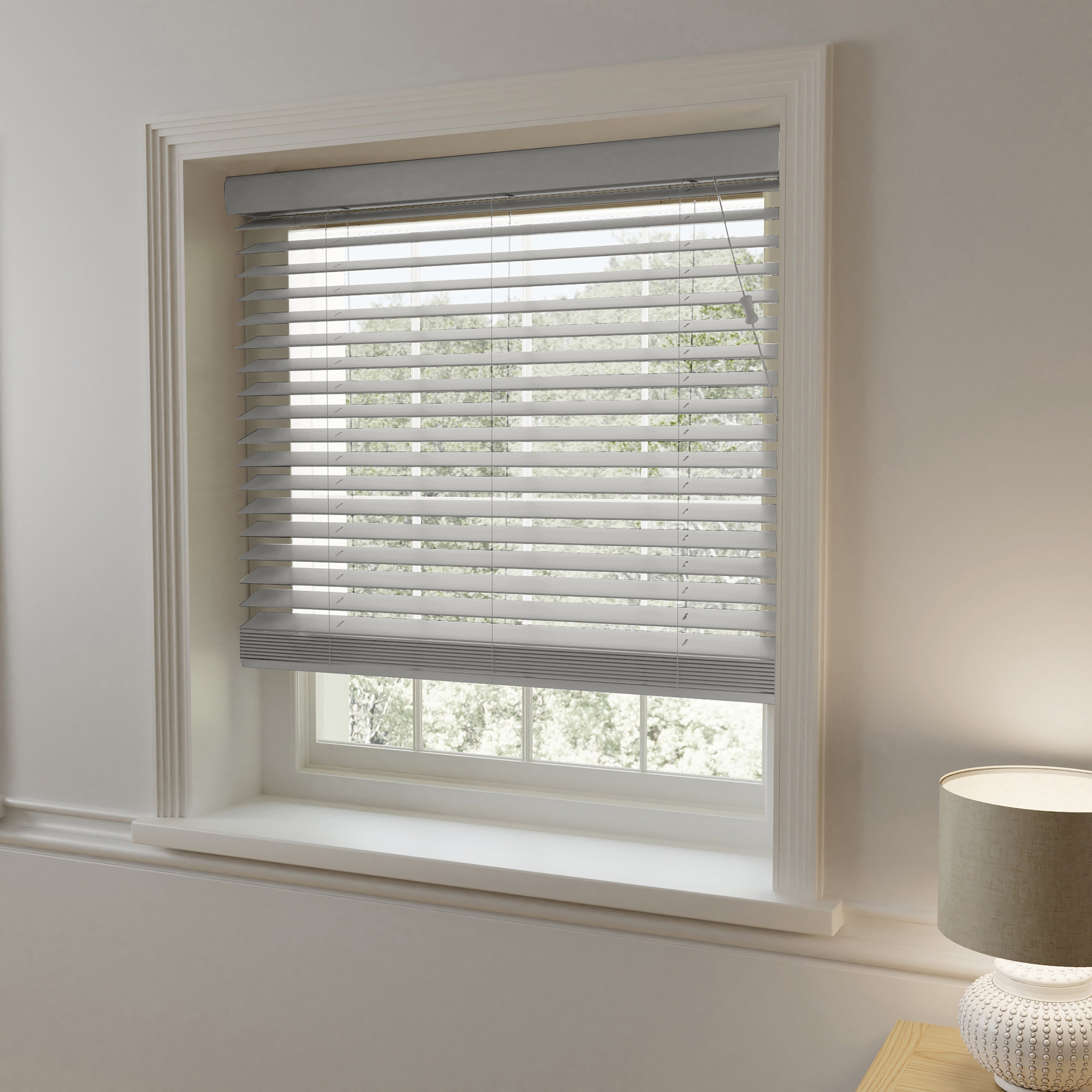 Swish Grey 50mm Made To Order Faux Wood Blinds Grey