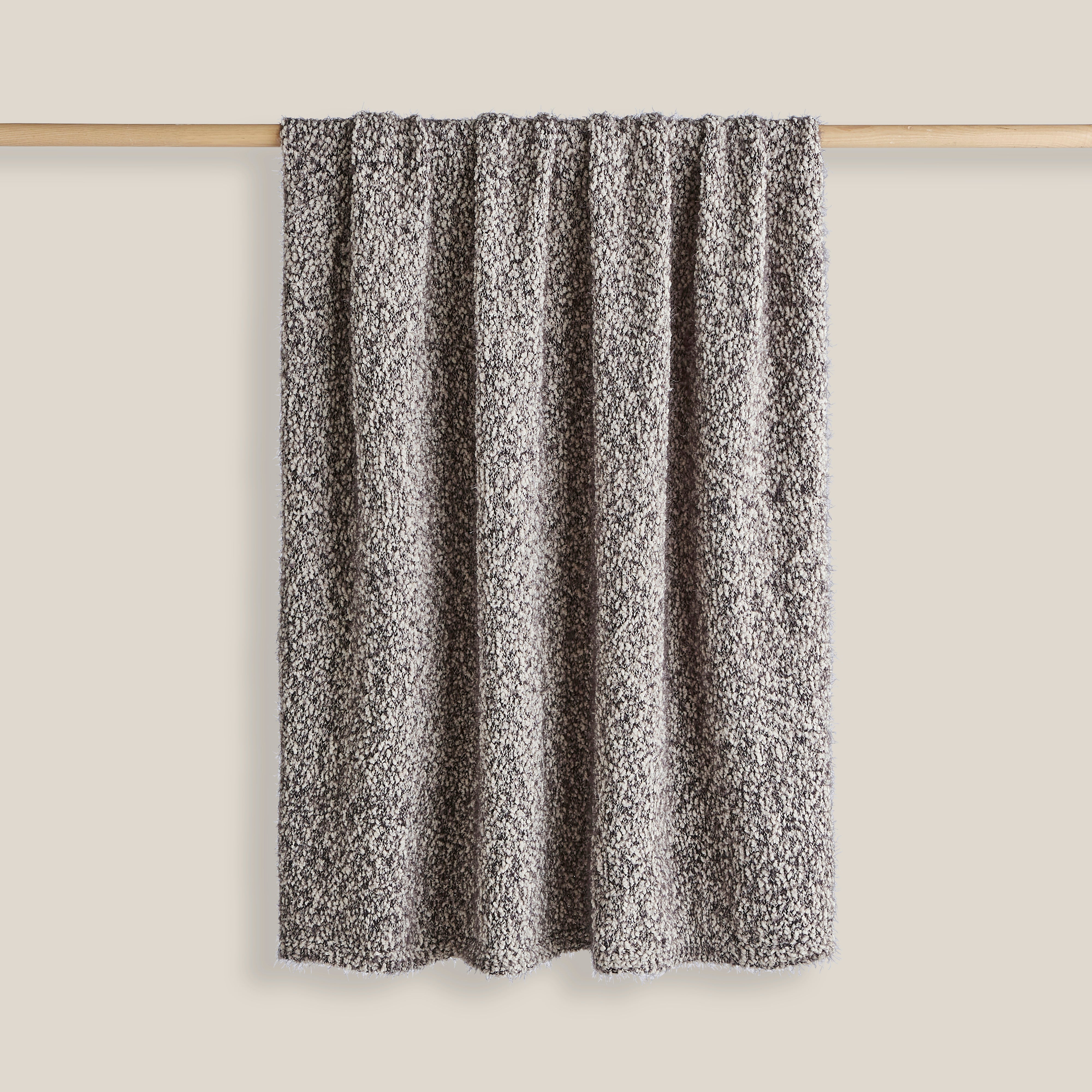 Dunelm Graphite Grey Knitted Boucle Throw 130cm X 180cm Graphite Grey