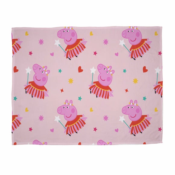 Peppa Pig Pink Blanket 100cm x 150cm Dunelm