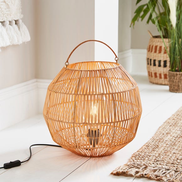 Wicker floor hot sale lamp