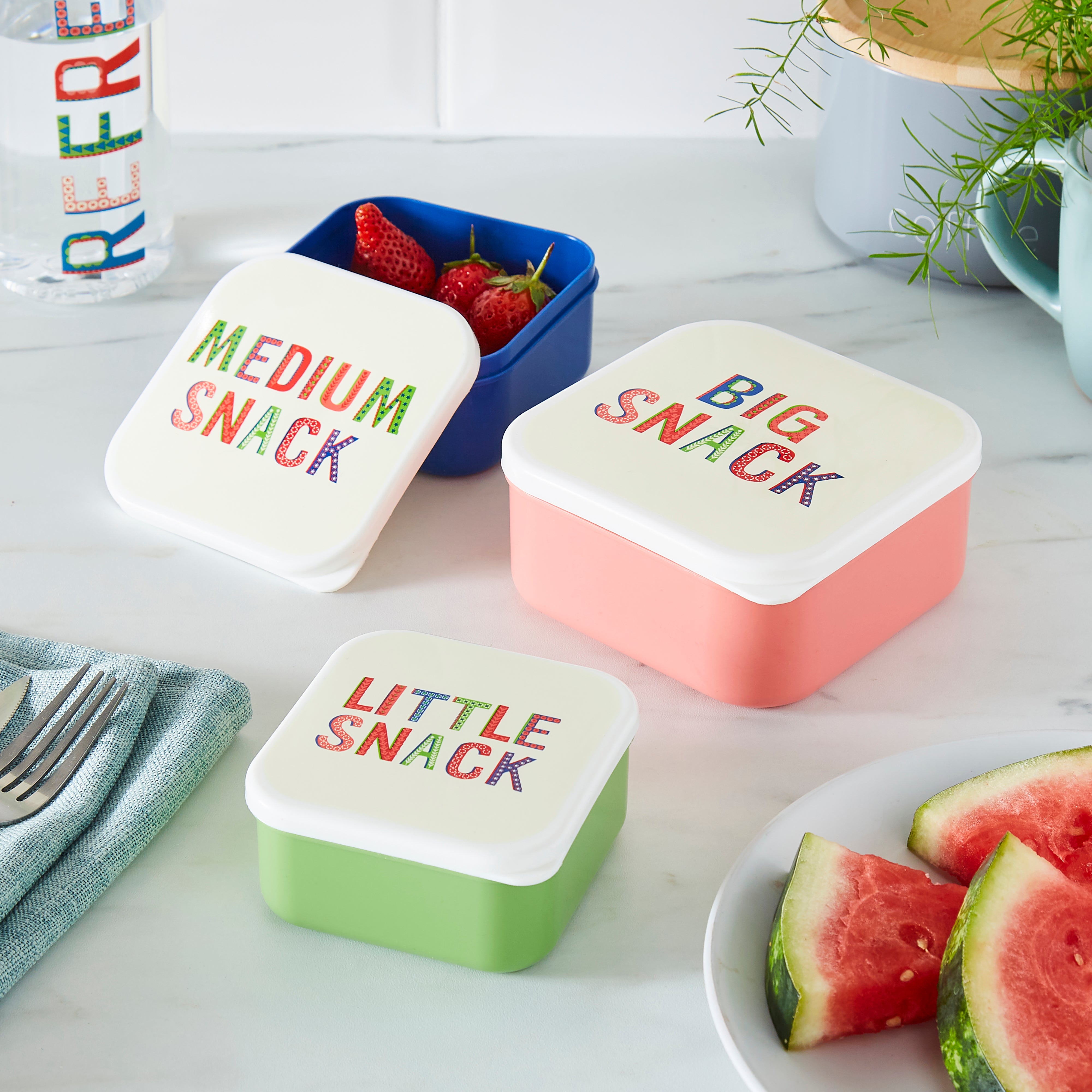 Shop Now Slogan Snack Boxes Set of 3, small snack box