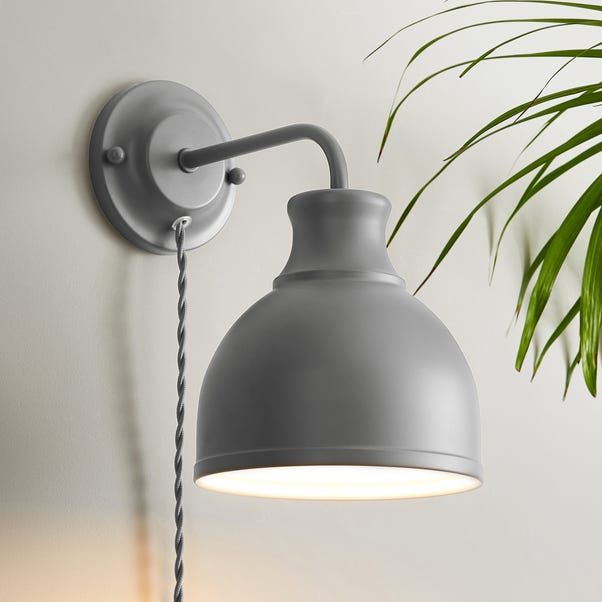 Gallery Plug In Wall Light, Grey image 1 of 7
