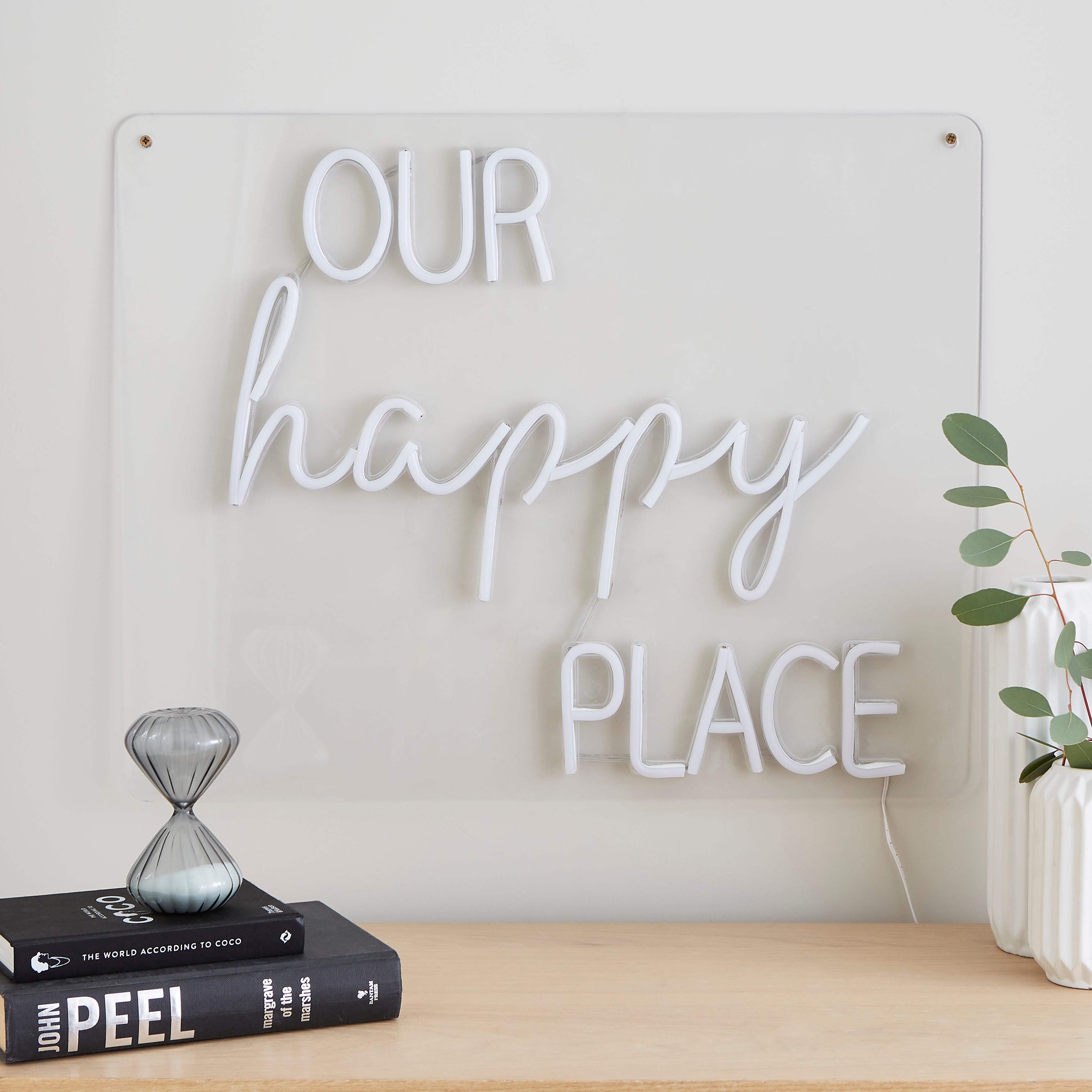 Our Happy Place Neon Wall Light Clear
