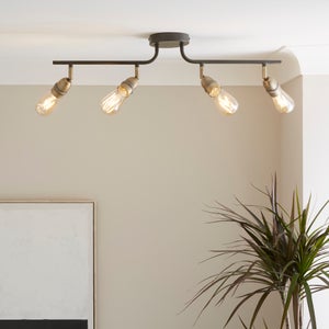 Marsden Industrial 4 Light Semi Flush Spotlight Bar