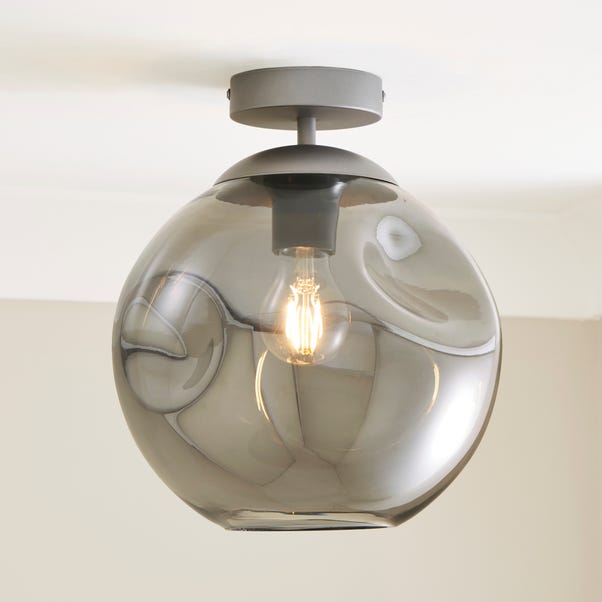 Alexis Smoked Flush Ceiling Light image 1 of 7