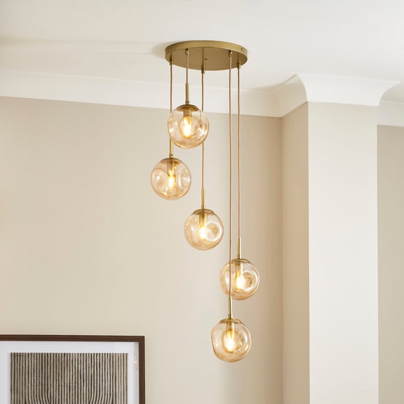 Glass pendant store lights dunelm