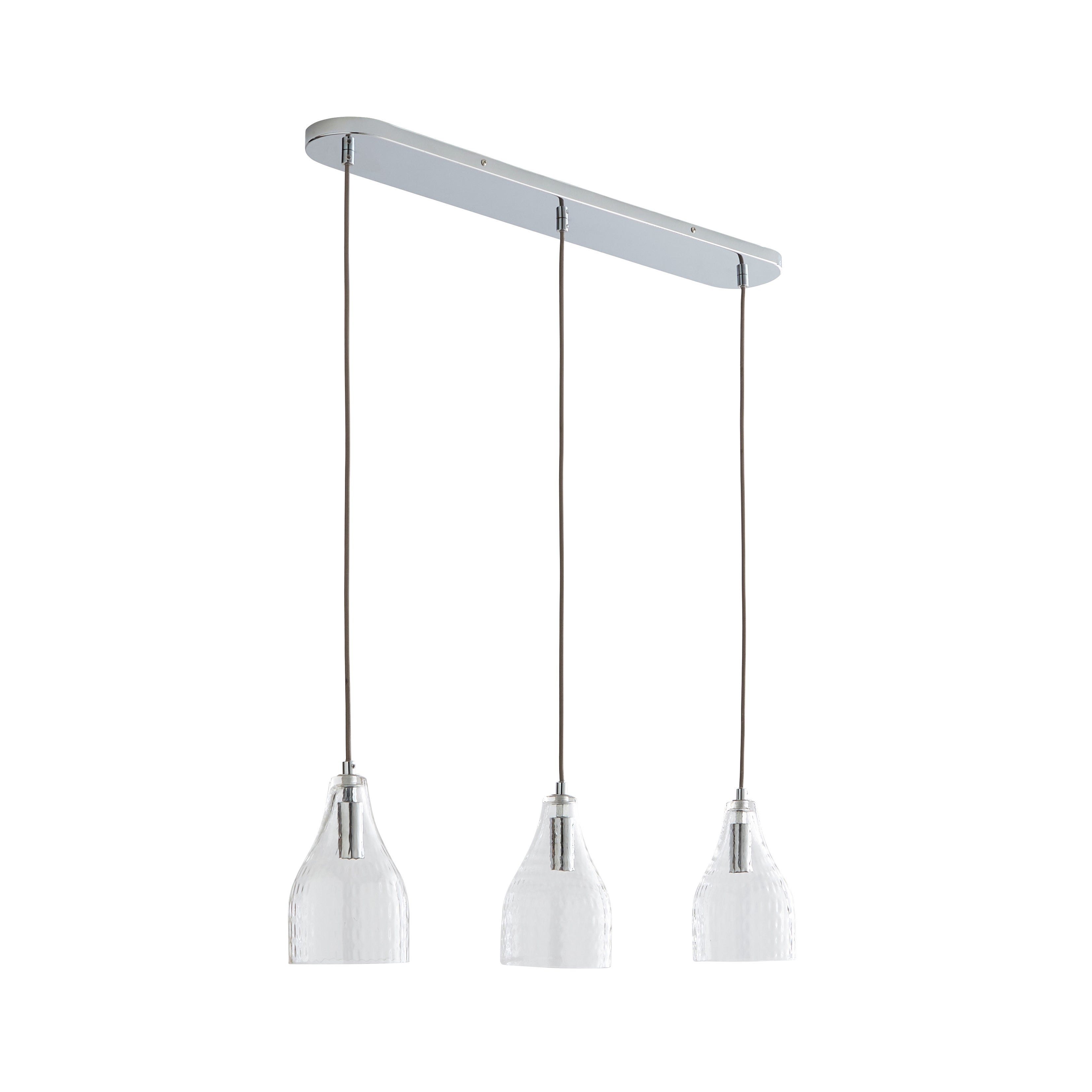 Hannam Recycled Glass 3 Light Diner Ceiling Fitting | Dunelm