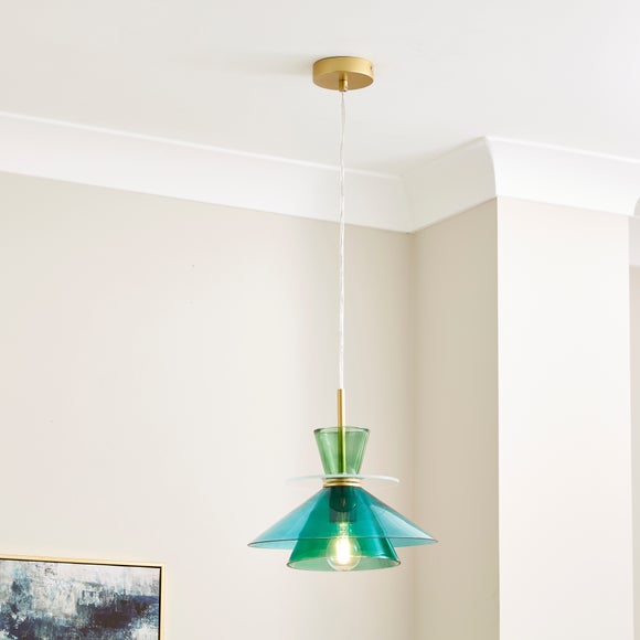 Avril Blue Layered Glass Pendant Light