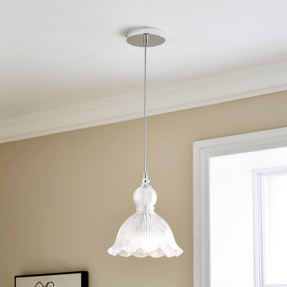 Fleur Vintage Frill Glass Pendant Light