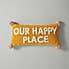 Tufted Our Happy Place Cushion Yellow