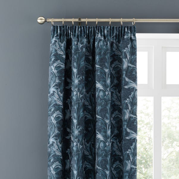 Pemberley Teal Pencil Pleat Curtains image 1 of 6