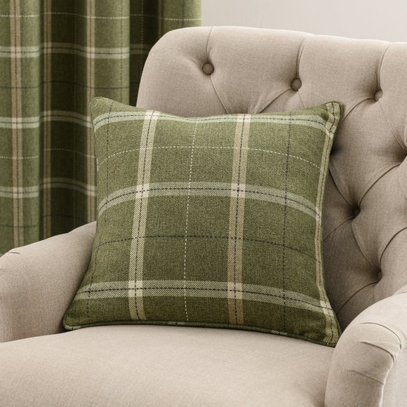 Green tartan clearance cushion