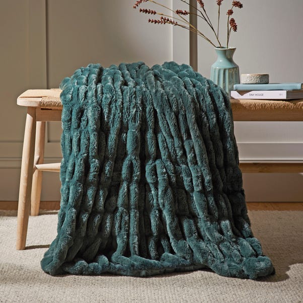 Ruched Faux Fur Throw image 1 of 4