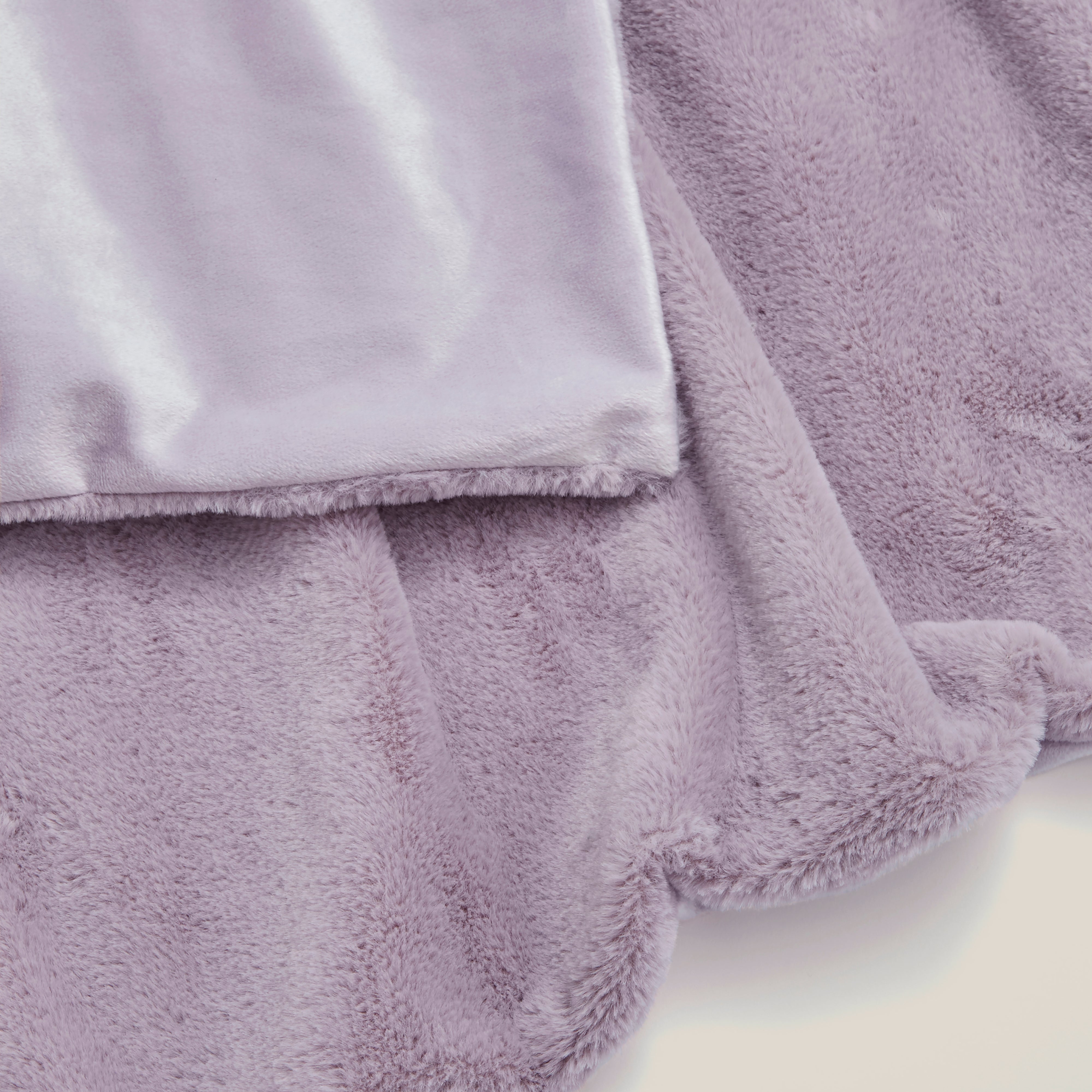 Dunelm Lilac Purple Lenon Plush Throw 130cm X 170cm Lilac