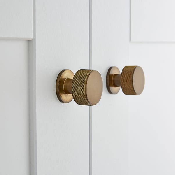 Set of 2 Large Knurled Cabinet Knobs image 1 of 3