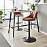Noah Faux Suede Height Adjustable Bar Stool Brown