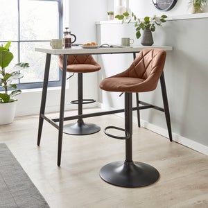 Noah Adjustable Height Barstool- Faux Suede