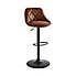Noah Faux Suede Height Adjustable Bar Stool Brown