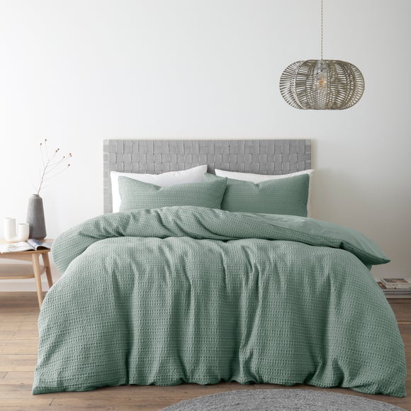 Amberley Waffle Cotton Duvet Cover And Pillowcase Set